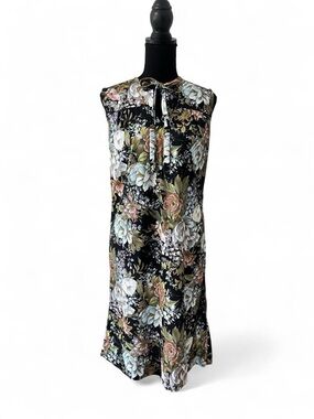 Vintage 60s 70s Shift Dress with Bow MidMod Mod Dress GoGo Twee Retro Floral 10